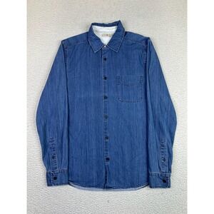 Agave Denim Shirt Mens Small Blue Shonan Long Sleeve Denim Button Up Casual